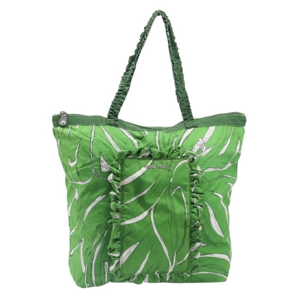Miu Miu Vintage Nylon Green Nylon Handbag